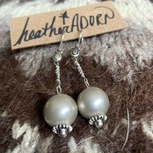 Vintage Cultured Pearl Dangle Chain Earrings